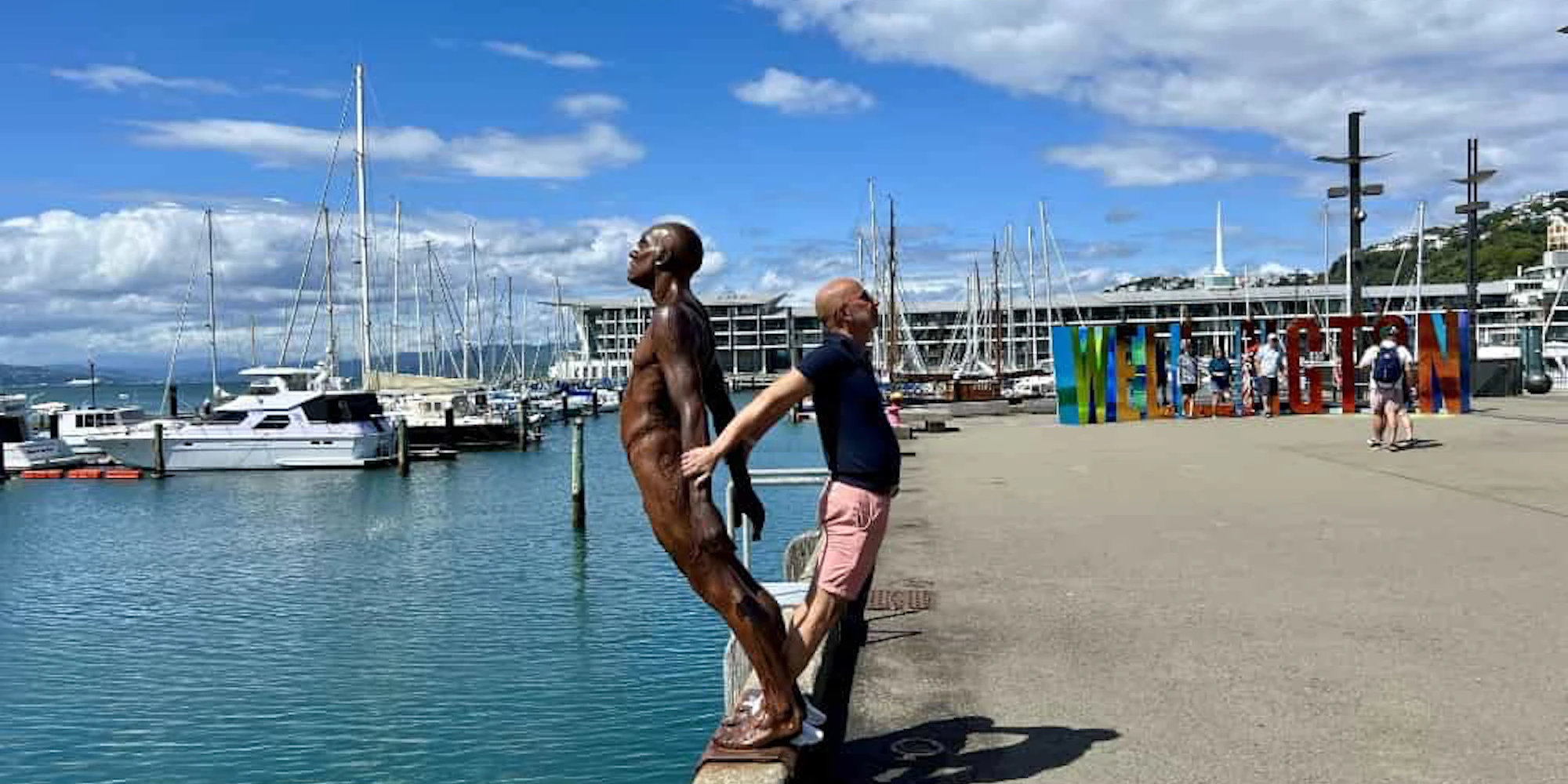 Wellington sign by the museum...and Johnny