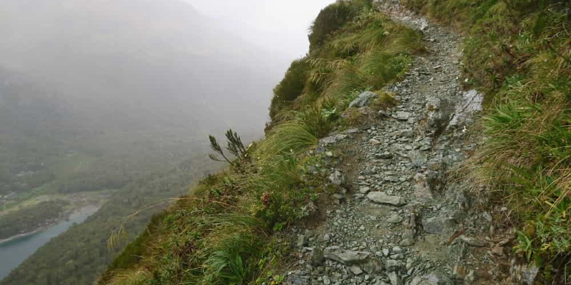 Rocky path between the mountains