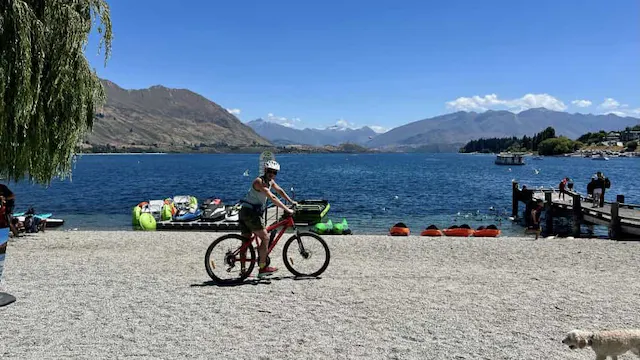 Cycling in lake Wanaka